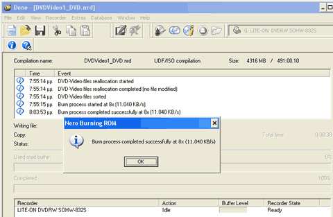 SOHW-832S burned Plextor 4X DVD+R